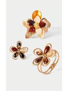 Noxbound Gelang dan Cincin Manset Terbuka dari Resin [Warna Aksesori Acak] - MultiWarna - View 1