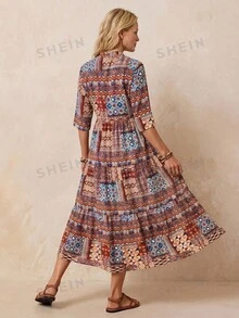 SHEIN LUNE 女款長洋裝 秋季女裝 生日洋裝 辦公穿搭 秋季洋裝 秋季穿搭 工作服 女款秋季洋裝 休閒西式穿搭 女款秋季服飾 工作洋裝鄉村風穿搭 外出穿搭 優雅洋裝 秋冬服飾 冬季洋裝 辦公服飾 辦公洋裝 莊重洋裝 - 彩色 - 查看 2