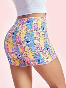 SHEIN X Care Bears Legging Wanita Motif Beruang Kartun - MultiWarna - View 2
