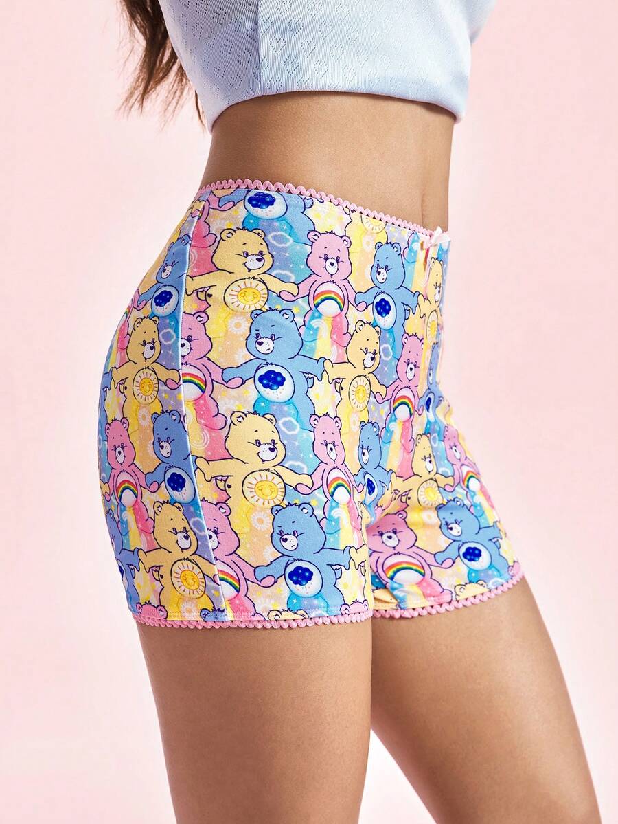 SHEIN X Care Bears Legging Wanita Motif Beruang Kartun - MultiWarna - View 1