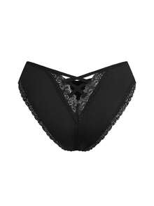 AltBold 3pcs/Pack Lace Patchwork Ribbed Comfortable Bikini Briefs - Multicolor - View 3