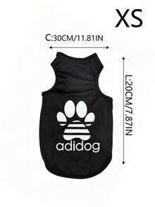一件 Adidog 图案印花防跳蚤、防皮屑、保暖、透气运动背心，适合室内外使用，适用于猫狗。 - 彩色 - 查看 21