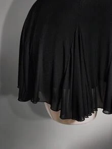 SHEIN ICON 女款大尺碼蕾絲拼接黑色細肩帶洋裝 - 黑色 - 查看 7