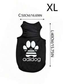 一件 Adidog 图案印花防跳蚤、防皮屑、保暖、透气运动背心，适合室内外使用，适用于猫狗。 - 彩色 - 查看 19