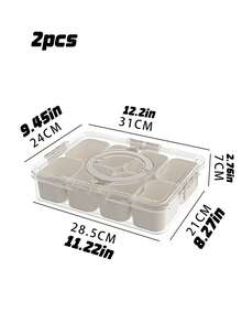 1 PET Picnic Snack Box With Airtight Lid, 4/8 Compartment Portable Tray Storage Box, Suitable For Outdoor Camping, Parties, Kitchen Spices, Fruits, Nuts, Candies, And Snacks - A - View 10