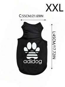 一件 Adidog 图案印花防跳蚤、防皮屑、保暖、透气运动背心，适合室内外使用，适用于猫狗。 - 彩色 - 查看 17