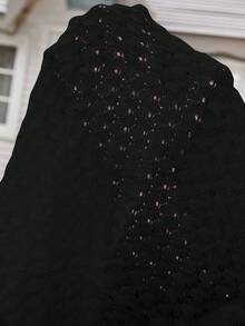 SHEIN PETITE CURVE 大尺碼女款純色七分袖夾克，極簡時尚，適合夏秋/冬季商務休閒場合 - 黑色 - 查看 9
