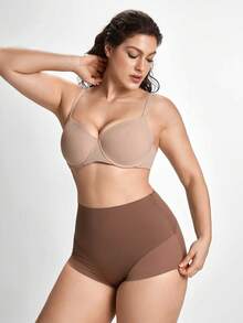 Slumbrini 1pc Women's Seamless Plus Size High Waist Butt Lifter Tummy Control Body Shaper - Brown - View 6