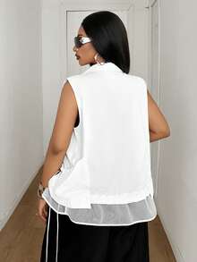 Maweii Plus Size Women's Solid Color Zipper Casual Sport Versatile Everyday Jacket Teacher Formal White Summer - White - View 3