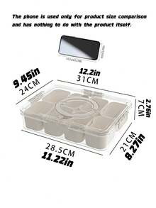 1 PET Picnic Snack Box With Airtight Lid, 4/8 Compartment Portable Tray Storage Box, Suitable For Outdoor Camping, Parties, Kitchen Spices, Fruits, Nuts, Candies, And Snacks - A - View 4