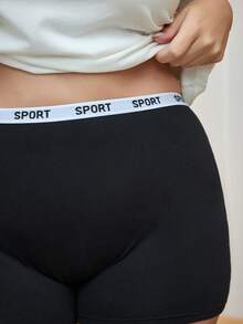 Bralution Celana Dalam Boxer Kasual Wanita Ukuran Besar dengan Motif Huruf untuk Sehari-hari - MultiWarna - View 8
