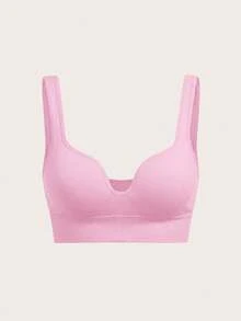 SHEIN Velisys 2件組女款素色休閒日常運動內衣 - 彩色 - 查看 3