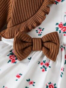 SHEIN Robe d'anniversaire d'été rose clair mignonne pour bébé fille nouveau-né & Bandeau assorti Ensemble 2 pièces Long - Tabac - Voir 7