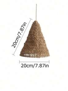 1/3 PiecesBohemian Hand-Woven Hemp Rope Lampshade – Decorative Pendant For Home & Restaurant Decor - Brown - View 14