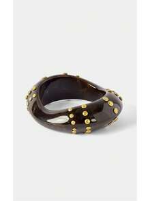 Noxbound Pulsera de remaches irregulares plateados, BOHEMIANO/Moderno/Elegante,Uso diario/Día de trabajo,Capas/Piedras preciosas/Cuentas/Cristales,Gruesa - Dorado - Ver 12