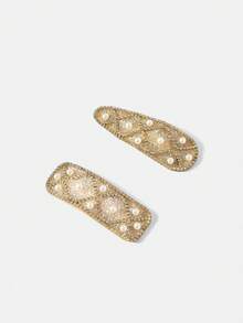 MOTF PREMIUM 2 PEARL RHINESTONE HAIRPINS. - Beige - View 8