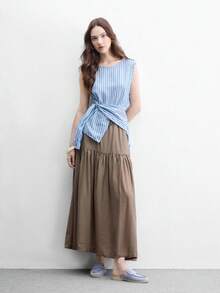 CUCCOO BIZCHIC 女士时尚蓝色绒面革舒适通勤平底穆勒鞋，女士平底拖鞋，适合户外购物和日常工作穿着的舒适平底女鞋 - 藍色 - 查看 6