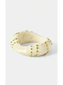 Noxbound Pulsera de remaches irregulares plateados, BOHEMIANO/Moderno/Elegante,Uso diario/Día de trabajo,Capas/Piedras preciosas/Cuentas/Cristales,Gruesa - Dorado - Ver 9