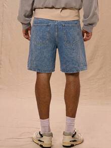 Musero Shorts vaqueros de denim lavado para hombre, estilo básico, jorts esenciales para cápsula de primavera y verano - Bronce - Ver 3