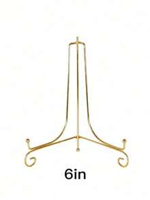 Soporte de hierro plegable con diseño triangular, soporte de metal simple estilo europeo para exhibir té, pasteles, marcos de fotos, platos y regalos para cumpleaños y graduación - Dorado - Ver 10