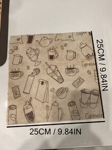 Zazumi 1pc Coffee-Themed Disposable Cleaning Sheet Set For Minimalist Home Kitchen Featuring Captivating Visual Delight And Tactile Sensory Comfort For Urban Career Women - Multicolor - View 4