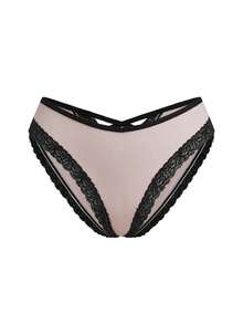 AltBold 3pcs/Pack Lace Patchwork Ribbed Comfortable Bikini Briefs - Multicolor - View 11