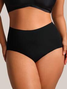 Barelissa 1pc Women's Seamless Plus Size Panties - Black - View 5