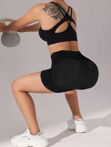 Velisys Velisys Women's Solid Color High Waist Casual Versatile Daily Wear Sports Shorts 2pcs/Pack - Multicolor - View 6