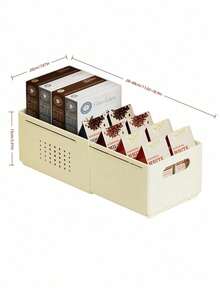 1PC Expandable Plastic Storage Drawer Adjustable Drawer Organizer Cabinet Storage Box Multifunctional Stackable Divider Container Kitchen Cabinet Organizer Pantry Utility Basket Utensil Holder Beverage Can Dispenser For Home Organization Must Have - Beige - View 13