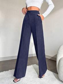 EURMUSE Women's Straight Leg Suit Pants - Blue - View 4