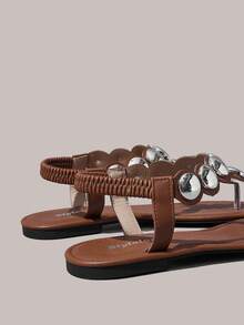 Styleloop Ladies, Willow Nails, Buckles, Flat Shoes. - Brown - View 4