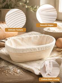 1 buah, Keranjang Pengembang Adonan Roti, Keranjang Pengembang Adonan Roti Oval dengan Lapisan Pengembang, Keranjang Pengembang Adonan Rotan Alami untuk Adonan Roti Sourdough untuk Pembuatan Roti, Pemanggangan, Fermentasi, Peralatan Pemanggang, Peralatan Dapur, Aksesoris Dapur - MultiWarna - View 4