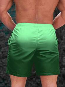 Manfinity KASUA Shorts de playa para hombre con cintura con cordón y color degradado (estampado patchwork) - Multicolor - Ver 2