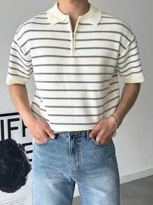 DAZY Men's Striped Summer Knit Top - Multicolor - View 3