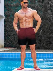 Manfinity KASUA Pantalones cortos de playa con degradado para hombre (corte aleatorio estampado) - Multicolor - Ver 3