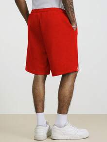 Manfinity Hypemode Men's Striped Drawstring Shorts - Red - View 4