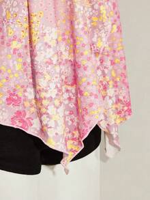 SHEIN ICON 碎花露背掛脖上衣 - 粉色 - 查看 9