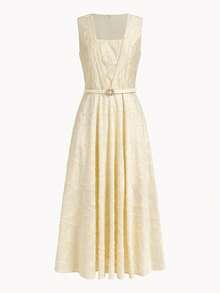 MOTF PREMIUM MINIMALIST SEXY FASHION CUT-OUT DESIGN LONG DRESS FOR WOMEN GOLF WHITE SUMMER - Apricot - View 2