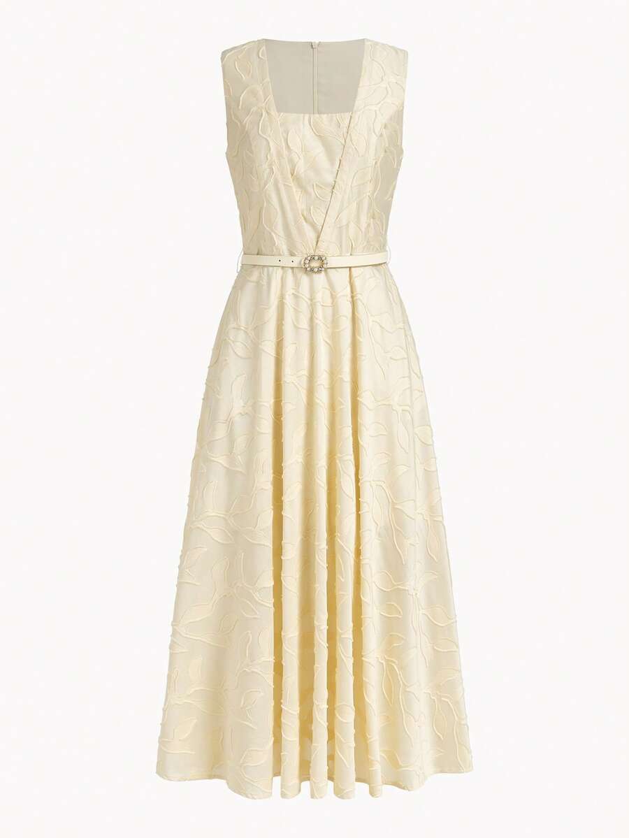 MOTF PREMIUM MINIMALIST SEXY FASHION CUT-OUT DESIGN LONG DRESS FOR WOMEN GOLF WHITE SUMMER
