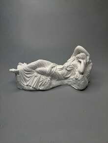 Cirelle Classical Reclining Female Statue Plaster Sculpture Tabletop Decoration - An Elegant Ancient-Style Statue With Rich Details, Suitable For Use As A Decoration On Home Or Office Bookshelves. It Is A Thoughtful Gift For Friends And Family. - Gypsum ornament - View 8