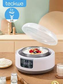 Teckwe Mesin Pembuat Yogurt dengan Steker AS, Kontrol Suhu & Waktu Digital, Mesin Yogurt dengan Panci Dalam Stainless Steel, Pembuat Multifungsi untuk Yogurt, Natto, dan Anggur Beras - Steker Tipe AS A (110-127V) - View 1