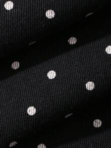 Dazy Plus Polka Dot Loose Casual Jeans For Girls, All-Season Versatile, Plus Size, Black, Spring/Autumn Cute Tops - Black - View 7