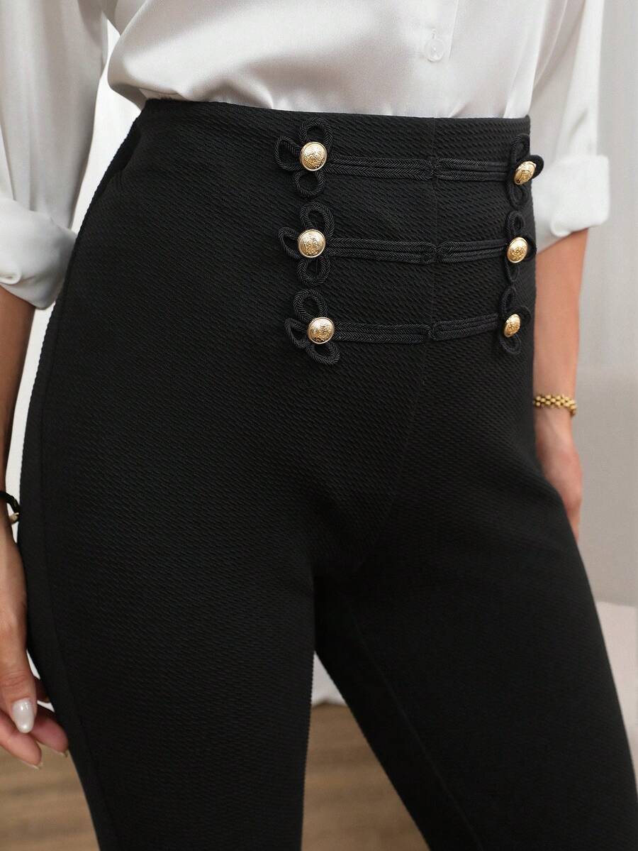 Medorina 女款優雅通勤純色高腰西裝長褲