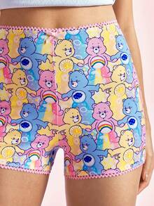 SHEIN X Care Bears Legging Wanita Motif Beruang Kartun - MultiWarna - View 6