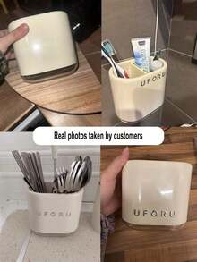 Plastic Cutlery Drainer Organizer Rack, Tabletop Cutlery Holder, Silverware Tray For Forks, Knives, Spoons - View 10