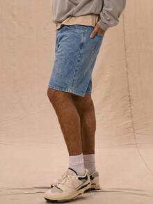 Musero Shorts vaqueros de denim lavado para hombre, estilo básico, jorts esenciales para cápsula de primavera y verano - Bronce - Ver 5