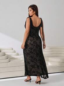 Solflare Black Casual Sexy Plus Size Women's Dress Date Night Summer Winter - Black - View 2