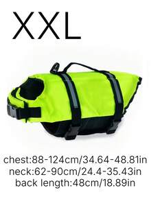 Dog Life Jacket, Adjustable Dog Swimsuit, Shark Style High Buoyancy With Rescue Handle, Suitable For Small, Medium And Large Dogs Swimming And Rowing - Green - View 10