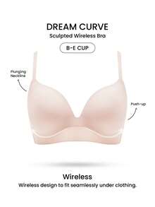 LUVLETTE Dream Curve Support+ Black Wireless Push Up T-Shirt Basic SizeFreedom Bra No Show Underwear Comfortable Must-Haves - Baby Pink - View 2