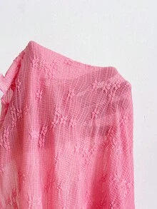 Soleia 春夏季休閒度假西式海灘婚禮賓客穿搭畢業早午餐女裝聖帕翠克節春假復活節音樂節優雅波希米亞熱帶風優雅度假優雅蕾絲針織紋理極簡性感兩件套 - 粉色 - 查看 6